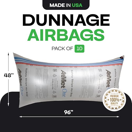 Dunnage Airbags 48" x 96", Pack of 10 - USA-Made Woven PP Dunnage Bags - size: 48" X 96" Bag