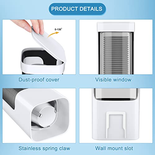 Chengu 2 Pcs Wall Mounted Bathroom Cup Dispenser for 3-5 oz Cups, White - color: White