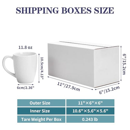 Shipping Boxes 11x6x6 Set of 25, White Corrugated Cardboard Box for Mailing Business Packaging - size: 11x6x6 Inches