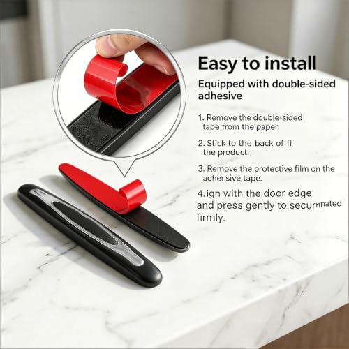 4Pcs Car Door Edge Guards, Anti‑Scratch Self‑Adhesive Protective Trim Strips, Universal Exterior Auto Accessories Compatible with Cars, Trucks, SUVs-Black - color: Black