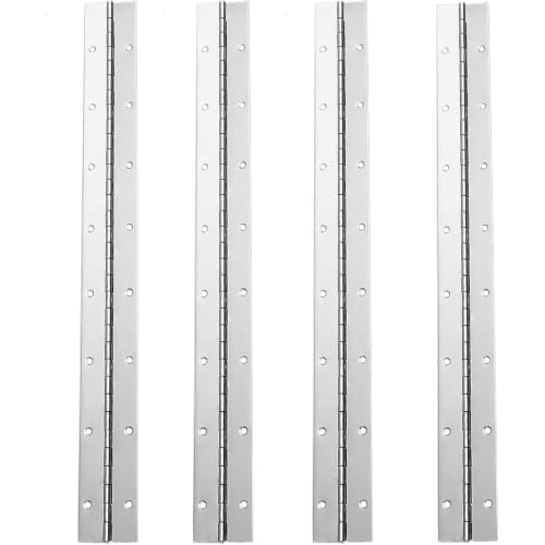 4 Pack 16 Inch Silver Piano Hinges 1.2 Inch Wide Stainless Steel Hinges - color: Silver, size: 16INCH-4PCS