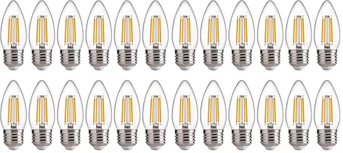 FLSNT B11 E26 Base LED Candelabra Light Bulbs 60W Equivalent, Dimmable, LED Candle Light Bulbs, 2700K Soft White, 24 Pack UL,CA65 Listed. - color: 60w Soft White, size: 12 Count (Pack of 2)