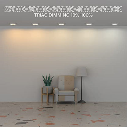ZAGO 5CCT Switchable 6 Inch LED Disk Light: Surface Mount Low Profile Recessed Retrofit Ceiling Fixture for J Box, 4 Packs, Dimmable, 120V, 15W, 920LM, CRI>80, ETL, Wet Location - color: 5CCT Switchable White-4pack