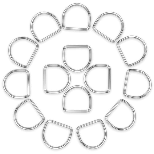 BEYOURD Metal D Rings, Heavy Duty 304 Stainless Steel Welded Dee Rings - color: Id 40mm, size: WD 4mm