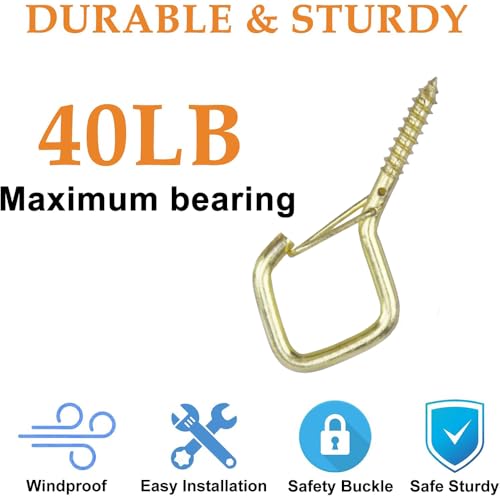 12 Pcs 2.36IN Ceiling Hooks with Safety Buckle for Plants - color: Gold, size: 12Pcs