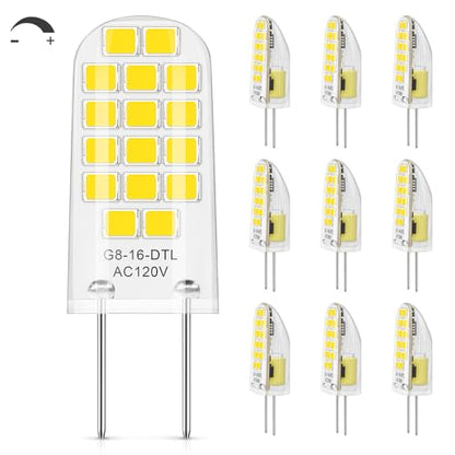 DiCUNO G8 LED Bulb Dimmable, 20W Equivalent, Daylight White 5000K, 10-Pack - color: Daylight White 5000k