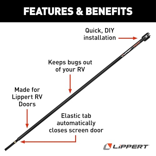 Lippert Screen Shot Automatic RV Screen Door Closer, 30", Compatible with Lippert Entry Doors Only, Easy DIY Installation, Hardware Included, 1-Year Warranty - 730815 - size: 30 Inch