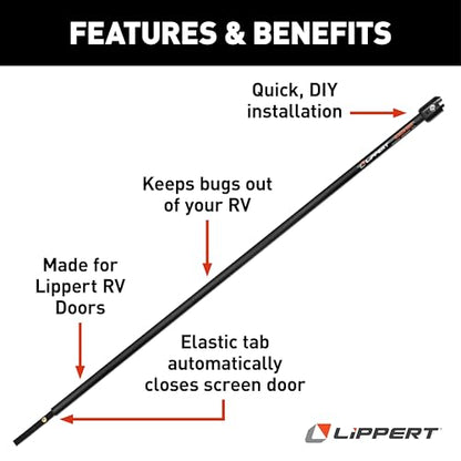 Lippert Screen Shot Automatic RV Screen Door Closer, 30", Compatible with Lippert Entry Doors Only, Easy DIY Installation, Hardware Included, 1-Year Warranty - 730815 - size: 30 Inch