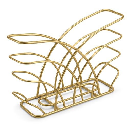Napkin Holder for Table, Gold Iron Upright Paper Dispenser Caddy - color: R - Luncheon Napkin Holder - Matt Gold, size: Luncheon Napkin Holder