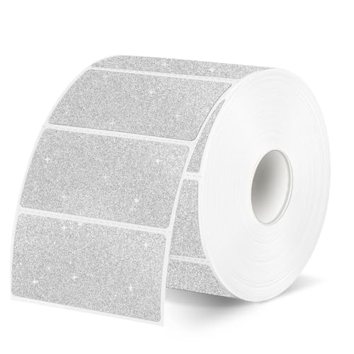 Direct Thermal Label 2x1 Inch- Barcode Labels- Holographic Thermal Sticker Labels for Address, Shipping, Compatible with Rollo Label Printer & MUNBYN& Zebra (300 /Shiny Silver) - color: Shiny Silver, size: 2"x 1"