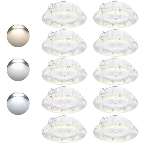 10Pack LED Canopy Light 80W/64W/48W Selectable, ETL Listed 11200LM Canopy LED Lights 4500K 5000K 5700K Adjustable, IP65 Commercial Canopy Gas Station Light with Photocell for Carport Workshop - color: 80w, size: 10 Pack