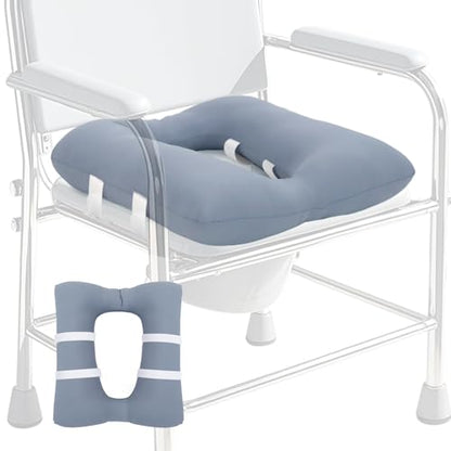Bedside Commode Cushion, Waterproof Coating Toilet Seat Cushion - color: Blue