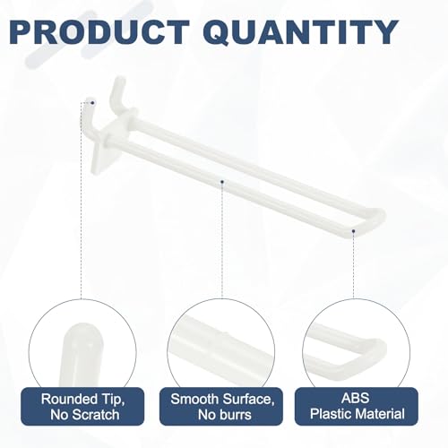 uxcell 20 Pcs Pegboard Hooks 5 Inch Durable Plastic Pegboard Display Hooks - size: 5 Inch
