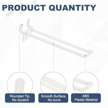 uxcell 20 Pcs Pegboard Hooks 5 Inch Durable Plastic Pegboard Display Hooks - size: 5 Inch