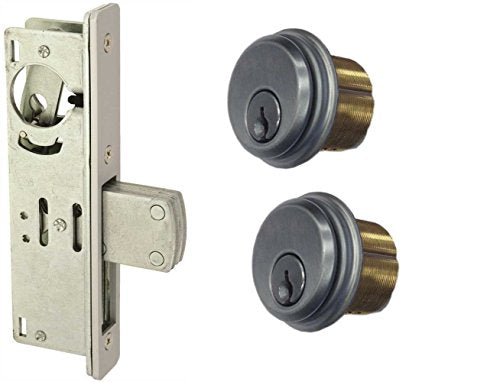 EM-D-KAY Storefront Door Mortise Lock Deadbolt & Cylinder Combo, Adams Rite Cam, Aluminum (1-1/8" Backset) (31/32")