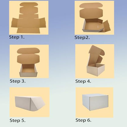 6x5x4 inch Shipping Boxes Set of 25, White Kraft Corrugated Cardboard Box - size: 6x5x4-25 Pack