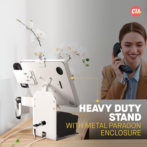 Anti-Theft Kiosk Stand – Point of Sale Station with Credit Card Reader Slot & Printer Slot for iPad 11 (A16) - Pro 11-inch M4 - Air 11-inch M3- iPad 10th Gen - Galaxy Tab & More Tablets