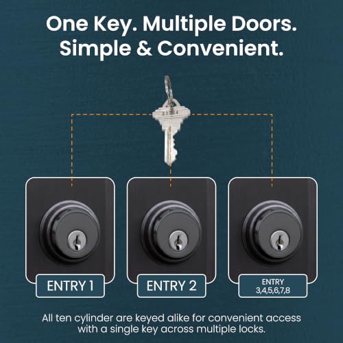 Cylinder Locks - Keyed Mortise Lock, Bronze, 10 Pack - color: Duronotic Bronze, size: 10 Pack, style: Keyed Cylinder
