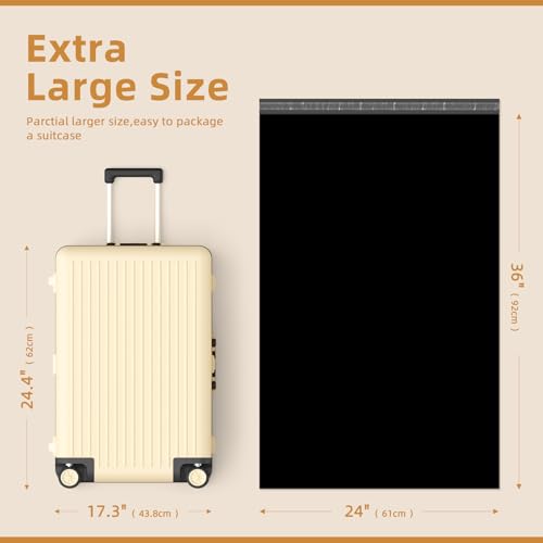 Fuxury Extra Large Poly Mailers 24x36" 25 Pc, XXL Jumbo Shipping Bags,Black - color: Black, size: 24x36" 25pcs