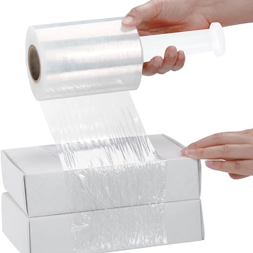 PSBM Mini Stretch Film/Wrap with Plastic Handle 5" x 700' 120 GA 12 Rolls - size: 5 Inch, style: 120 GA