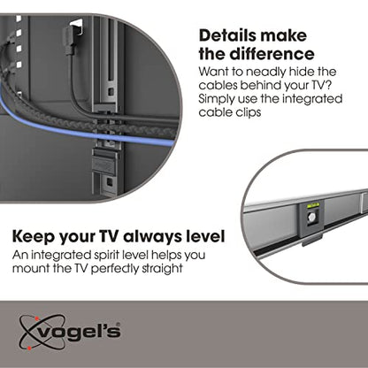 Vogel's TVM 5405 Extremely Flat TV wall Bracket for 32-77 inch TVs, Max. 165 lbs, TV Bracket max. VESA 400x400, Universally Compatible, Distance to the wall only 0.59 inch - size: 32 - 77"