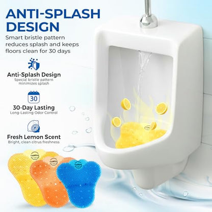 Urinal Screen Deodorizer With Gloves - 3D Wave Enzymatic Anti-Splash Urinal Cakes - Odor Protection Up To 30 Days - Long-Lasting Urinal Deodorizer for School, Offices, Cinemas Restrooms (Pack of 36)