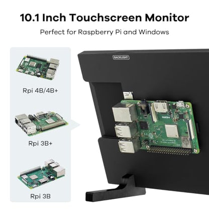 Hosyond 10.1" IPS LCD Capacitive Touchscreen Monitor HDMI Display 1280x800 for Raspberry Pi 5/4/3B+ Xbox PS4 Windows 7/8/10 - size: 10.1" Display-Y
