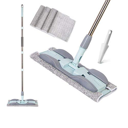 15-Inch Microfiber Mop with 4 Washable Pads for Floor Cleaning - size: 15 IN