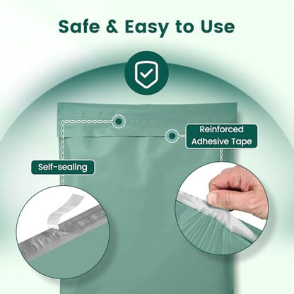 Metronic Bulk Poly Mailers 14.5x19 400 Pack, Self Seal Large Shipping Bags - color: Grayed Jade Green, size: 14.5x19 400PC
