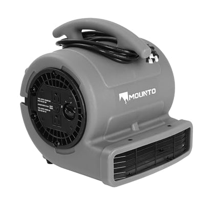 MOUNTO 1/4hp 1000CFM 2 Speed Air Mover Carpet Dryer Floor Fan Cooling Fan (Grey) - color: Grey