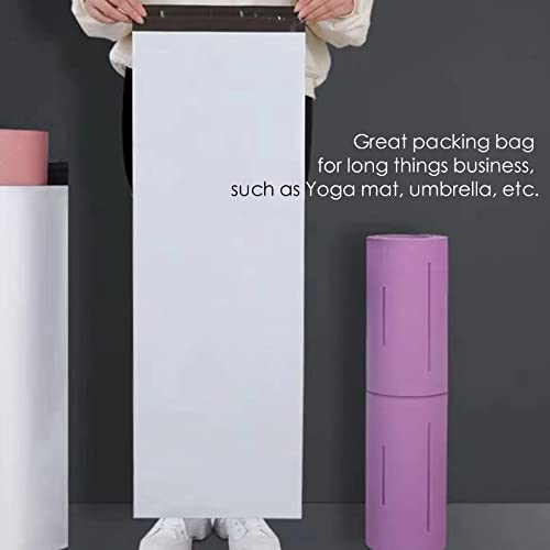 Poly Mailers Long Shipping Bags 12x33 Inch 50 Pack Envelopes Bag for Unique Items Storage Packaging, White Self Sealing Waterproof Mailing - size: 12x33 Inches