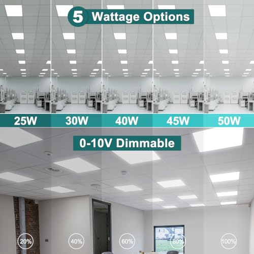 kadision 2x2 LED Flat Panel Light, Wattage and CCT Adjustable, 6 Pack
