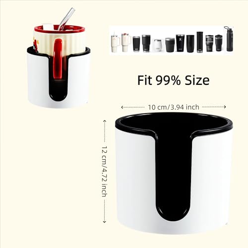 Wall Mounted Cup Holder,Large Size for Cups,Mugs and Cans.(White)
