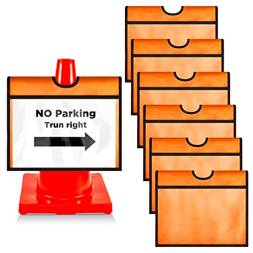 Fabbay Traffic Cone Sleeve, Traffic Cone Covers with Pockets, 6 Pieces