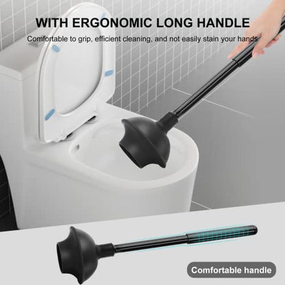 SetSail 2 Packs Toilet Brush and Plunger Set, Semi-Hidden Toilet Plungers - color: Black, size: 2 packs