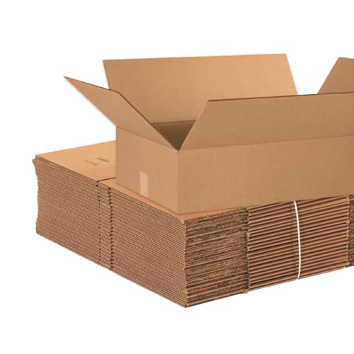 BOX USA 24166 Flat Corrugated Cardboard Box 24" L x 16" W x 6" H, Kraft, For Shipping, Packing and Moving (Pack of 20) - size: 24x16x6" (20-Pack)