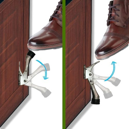HASHI 4 Inch Kickdown Door Stopper, Adjustable Step-On (Black, 8 Pack) - color: Black, size: 4 INCH X 8 PACK
