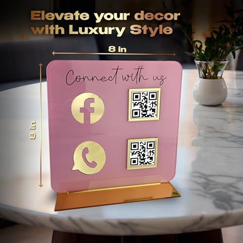 Skywin QR Code Sign for Business, Cash App QR Code Sign Stand - Pink - color: Pink