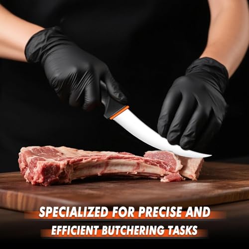TIVOLI 6 Inch Curved Boning Knife - Butcher Knife with Non-Slip Softgrip - size: 6.1"