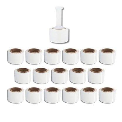PSBM Dark White Mini Stretch Wrap with Plastic Handle, 18 Rolls 3 Inch x 1000 Feet 80 Gauge Heavy Duty Plastic Wrap Industrial Strength Shrink Film for Moving, Packing & Shipping - color: White, size: 3 Inch
