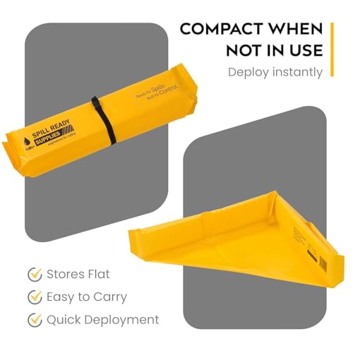 (4-Pack) 6' x 6' Duck Pond Spill Containment Berm | 22oz PVC, 130 Gallon Sump | 6x6 Folding Duck Pond - Yellow | Portable Secondary Containment | Reusable Oil, Fuel & Chemical Spill Tray - size: 6' x 6'
