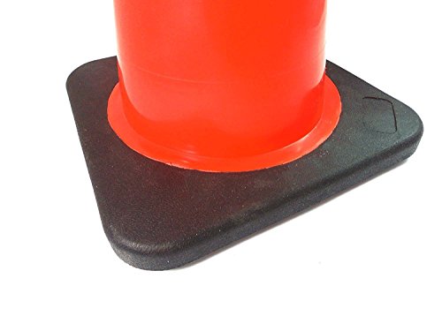 28" RK Orange Safety Traffic PVC Cones, Black Base with One Reflective Collar (6 Cones) - size: 6 Cones