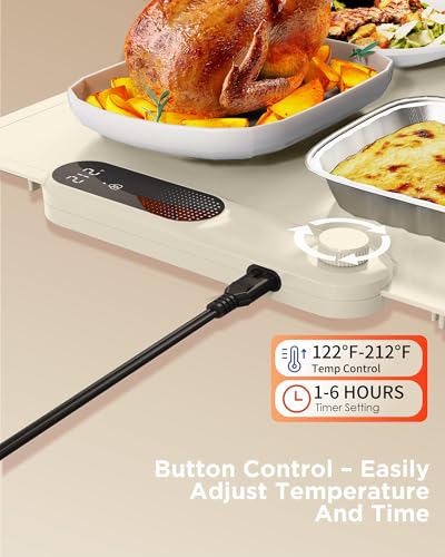 FEPPO Food Warming Mat, 35”x16” Electric Warming Trays for Buffets Party - color: White, size: 2XL Large: 35“x16"
