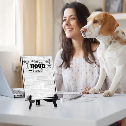 Happy Hour Deals 6x8 Dry Wipe Table Sign (6x8) Easy Installation | Restaurant & Bar | Perfect To Clearly Direct Customers & Advertise Specials | No Pen Included - style: Happy Hour Deals