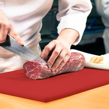 Dexas NSF Certified Polysafe Cutting Board with Handle, 11 x 14.5 Inches, Reversible Kitchen Cutting Board, Red - color: Red, size: 14.5"L x 11"W