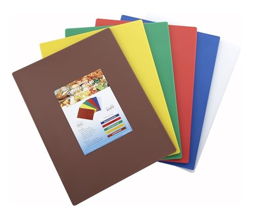 Winco Heavy-Duty Plastic Cutting Board, 15" x 20" x 1/2", Assorted, Medium