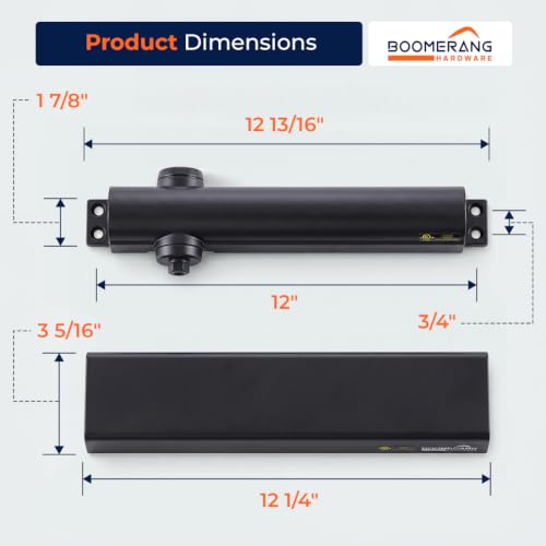 Boomerang D8016 Heavy-Duty Designer Auto Commercial Door Closer - color: Matte Black