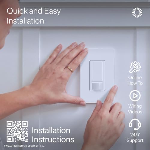 Lutron Motion Sensor Light Switch, 5 Amp 3-Way, for Lighting and Fans - color: White, size: 1 Pack, style: 5-Amp 3 Way Switch