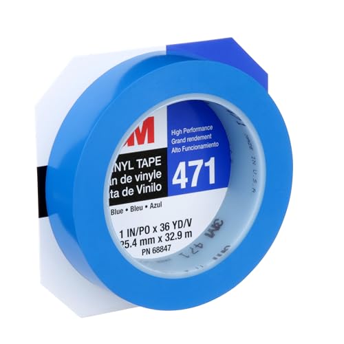 3M Vinyl Tape 471, 1 in x 36 yd, Blue, 1 Roll - size: 1 in x 36 yd, style: 1 Roll