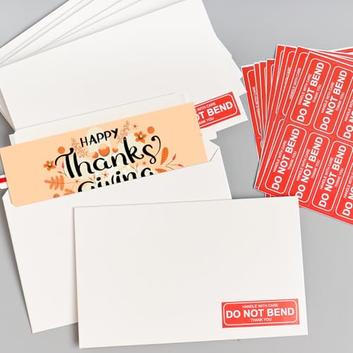 100 Pack Card Shipping Envelopes - 7 x 4.35 Inches Rigid Mailers Trading Card Mailers for Shipping,Self Seal White Cardboard Envelopes for Semi-Rigid Sleeves,Document,Coins,Stamps